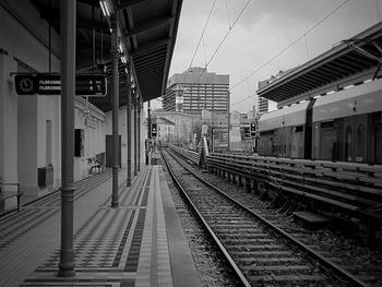 Railway tracks at railroad station