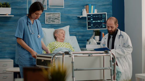 Doctor examining patient