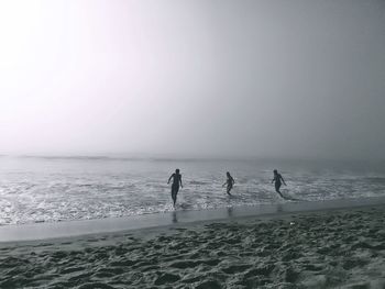 Scenic view of beach against clear sky