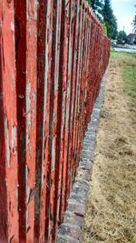 Full frame shot of red wall