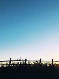 Scenic view of landscape against clear blue sky