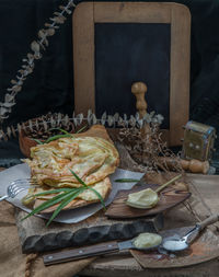 Close-up of food on table