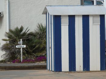 View of built structure with palm trees