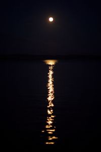 Scenic view of calm sea at night