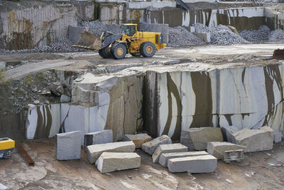 Bulldozer in quarry