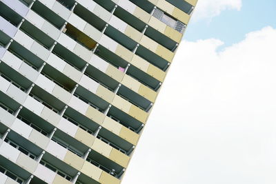 Low angle view of modern building against sky