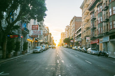 Road passing through city