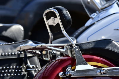 Close-up of vintage motor cycle