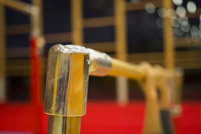 Close-up of beer in container