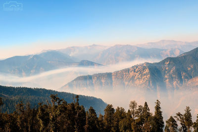 Scenic view of mountains against sky