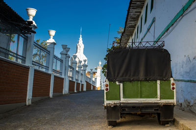 Low angle view of buildings in city