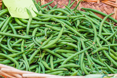 High angle view of vegetables for sale at market stall
