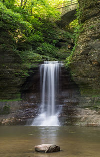 Scenic view of river flowing through rocks