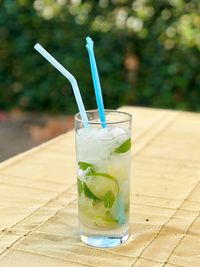 Close-up of drink on table