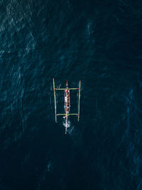 High angle view of boat in sea