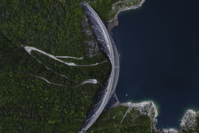 Aerial view of a dam
