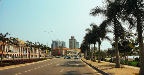 Road with buildings in background