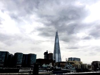 Low angle view of skyscrapers against sky