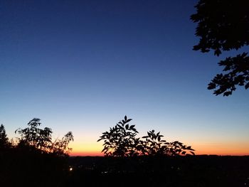 Silhouette landscape at sunset