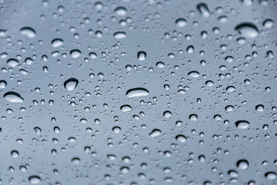 Full frame shot of wet glass window