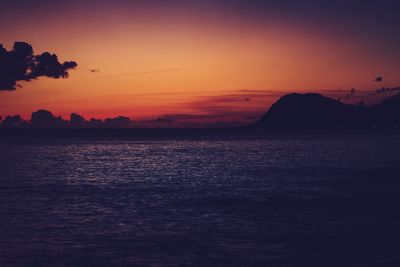 Scenic view of sea during sunset