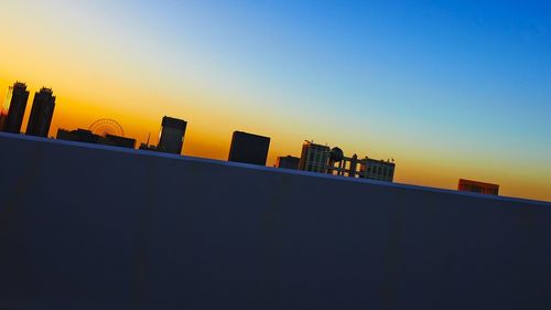 Built structure at sunset