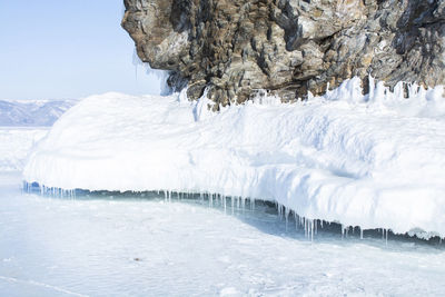 Snow covered landscape during winter