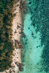 High angle view of beach