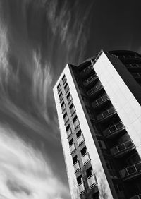 Low angle view of modern buildings against sky