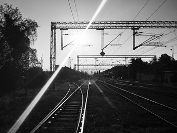 Railroad tracks against sky