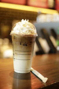 Close-up of coffee on table