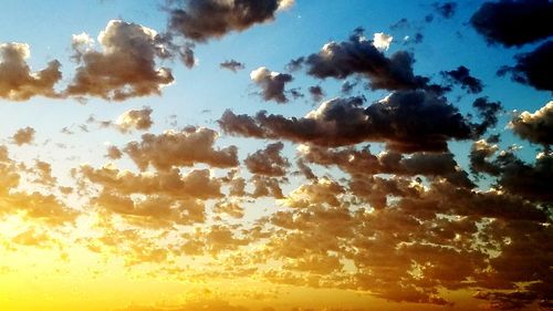 Low angle view of sky at sunset