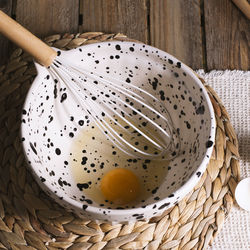 High angle view of food in basket