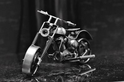 Close-up of toy motorcycle