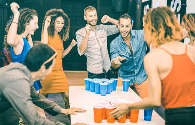 Group of people on table