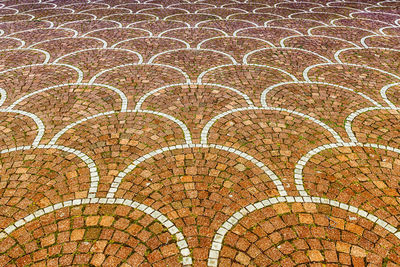 Full frame shot of sampietrini pavement outside palazzo dei congressi