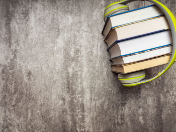 Directly above shot of books on table