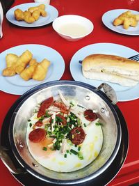 Close-up of served food