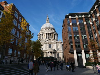 Low angle view of buildings in city