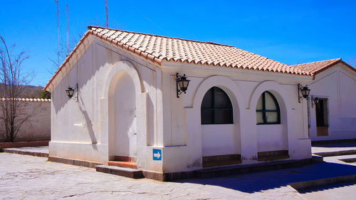 Exterior of building against blue sky