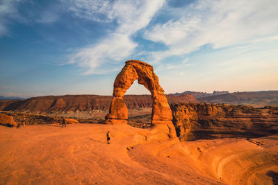 View of rock formation on land against sky