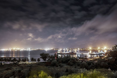 View of cityscape at night