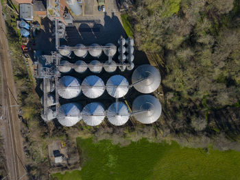 An aerial view of a factory in mistley, essex, uk