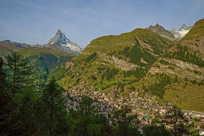 Scenic view of mountains against sky