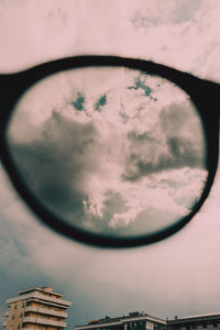 Reflection of sky on glass