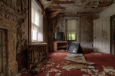 Interior of abandoned house