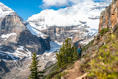 Hiking devil's thumb peak in lake louise banff national park