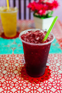 Close-up of drink on table