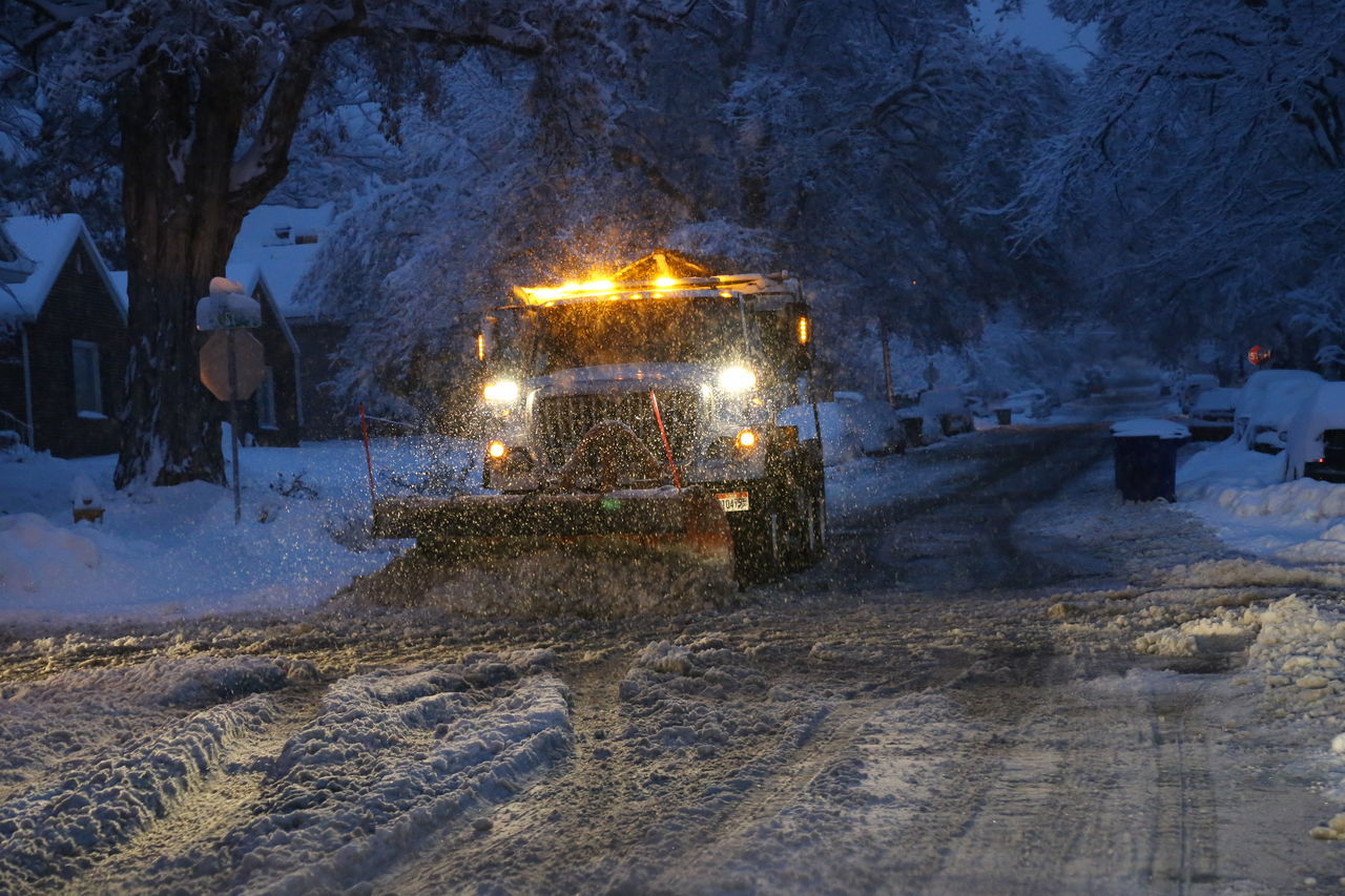 Snow in headlights