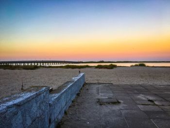 View of footpath at sunset